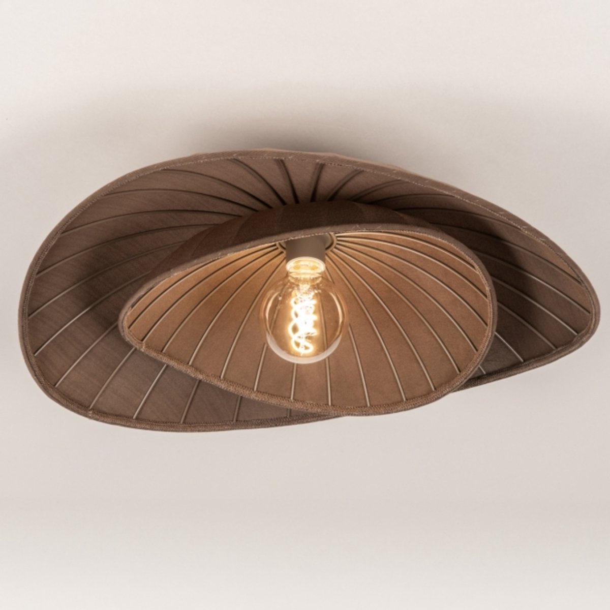 Lumidora Plafondlamp 75617 - Plafonniere - FABRIANO - E27 - Bruin - Textiel