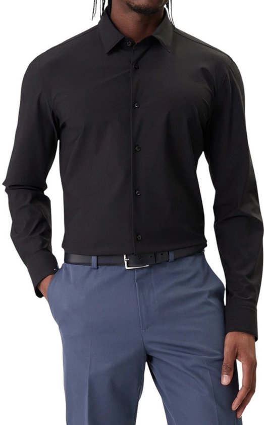 Boss Heren Overhemd Zwart 50555747/001 P Hank S K