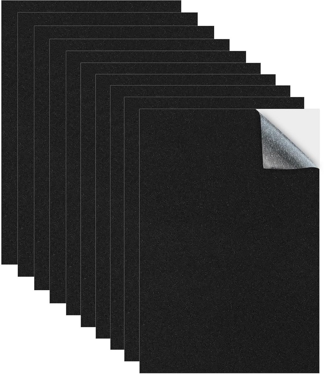 Zelfklevende Schuimplaten Zwart - 10 Stuks EVA Schuimrubber - Antislip & Krasbescherming 300x210x1mm Vilt