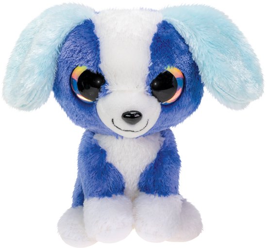 Lumo Stars knuffel hond Tessa 15cm pluche speelgoed met grote ogen.