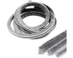 Zelfklevende Borstelstrip voor Deur en Raam Tochtstrip Verzegeling Grijs 7x8mm - 10 Meter