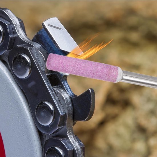 16-delige kettingzaagslijpset met slijpstenen, polijstset Geschikt voor hoge hardheid, kettingzaagketting, roségoud (4 mm) van RS100s — afbeelding 2