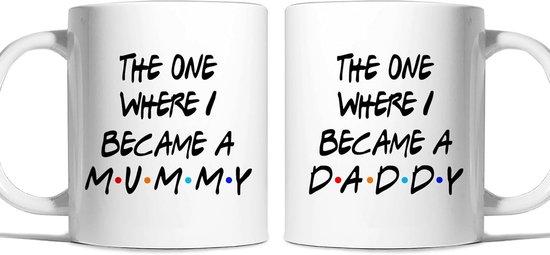 Mama en Papa Mok Set - Ouder Mokken - Cadeau Onthulling - Zwangerschap Aankondiging - 11 Ounces - Wit — afbeelding 4