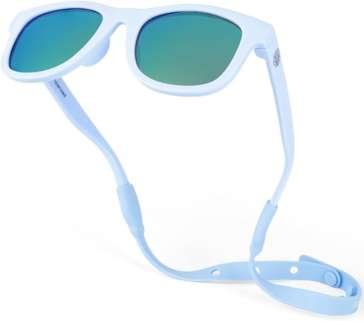 Babysunnies Hemelsblauwe Gepolariseerde Babyzonnebril met Bandje (0–24 Maanden) – Flexibele UV400 Babyzonnebril