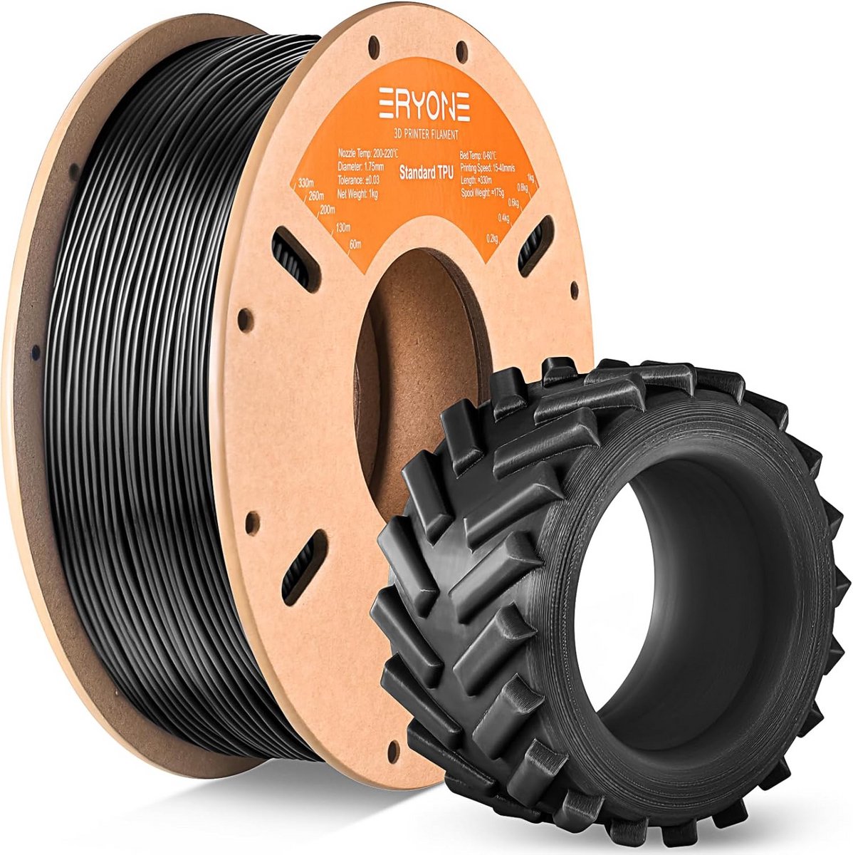 Flexibel TPU 3D Printer Filament 1,75 mm Zwart - Hoge Kwaliteit