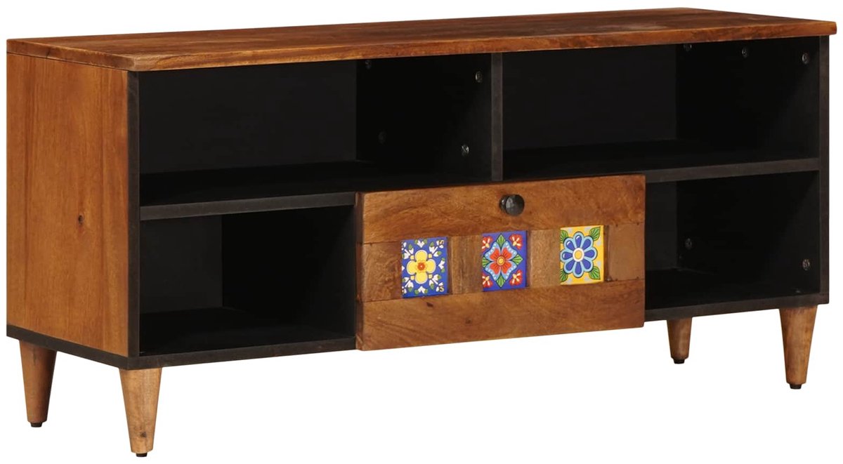 vidaXL - TV - Kast - Walnotenhout - 100 - x - 33 - x - 46 - cm - Massief - Mango - Hout