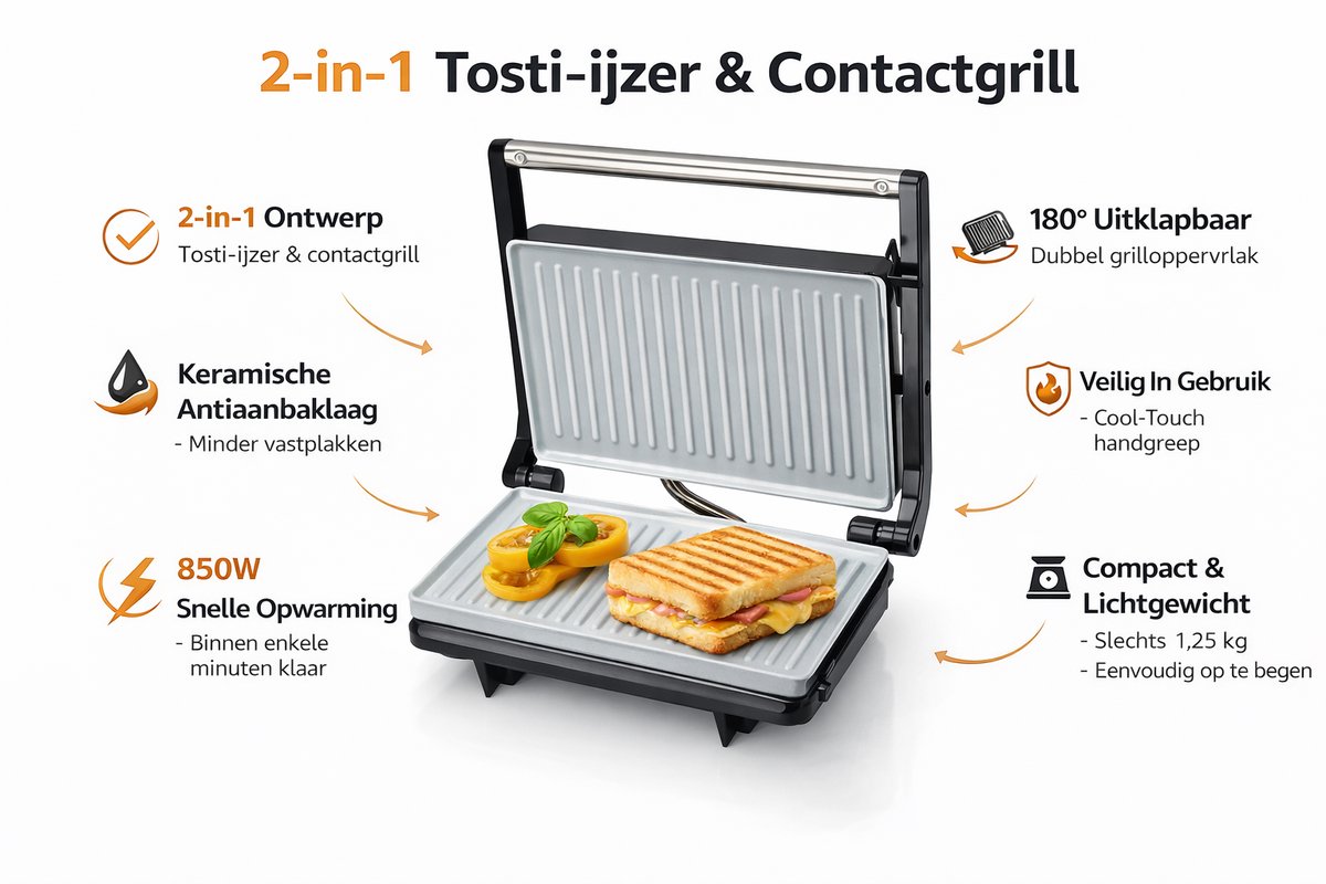 Tosti 2-in-1 Contactgrill thumbnail 2