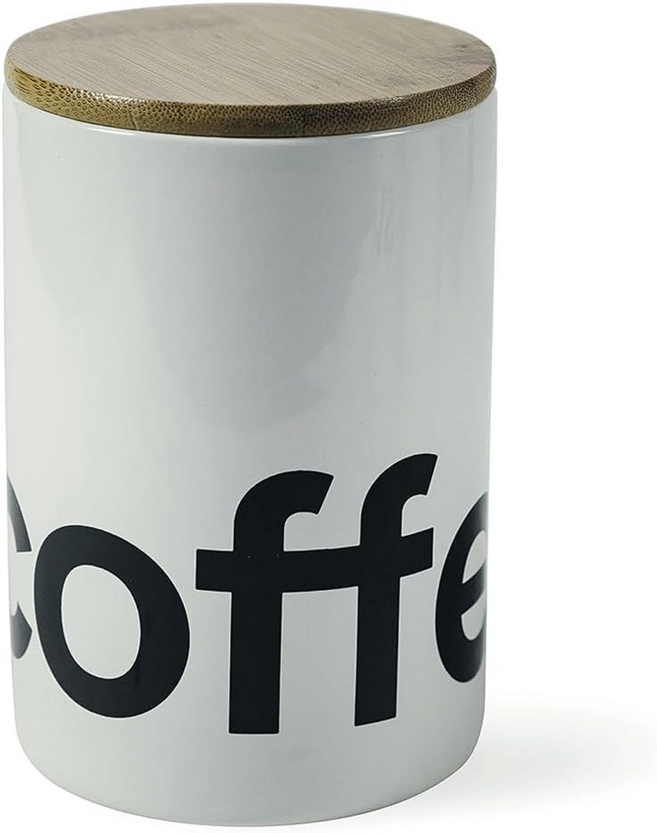 Stijlvolle voorraadbussen voor koffie met bamboe deksel