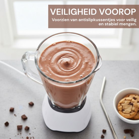 Royal Swiss - Blender –1,5 Liter - 500W - Smoothie Blender - RVS Mes - Pulse Functie van Royal Swiss — afbeelding 2