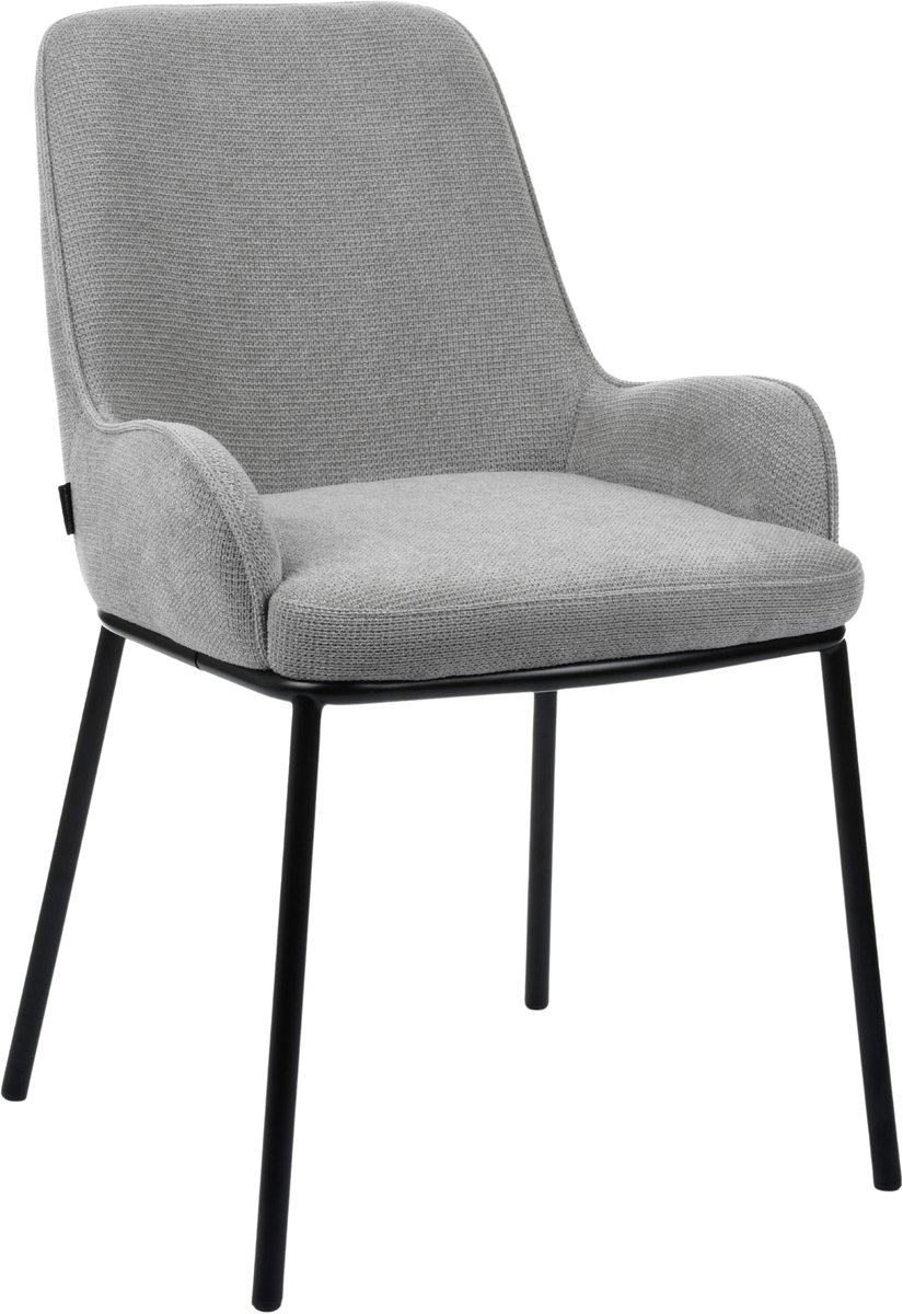 ExitoDesign SANTO - Eetkamerstoel - Lichtgrijs - Gestoffeerd - Metalen Frame