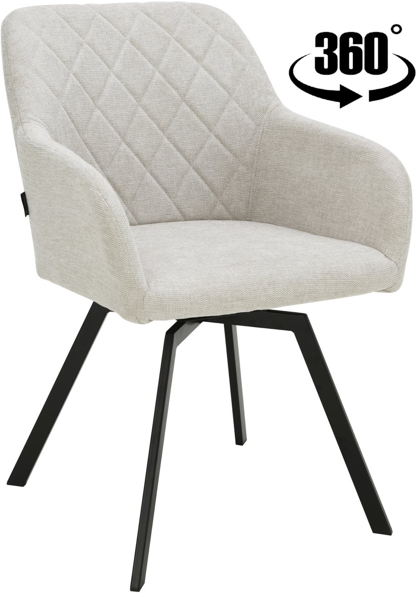 ExitoDesign Panko Serie - Beige Gestoffeerde Draaistoel - Metaal - Comfortabel