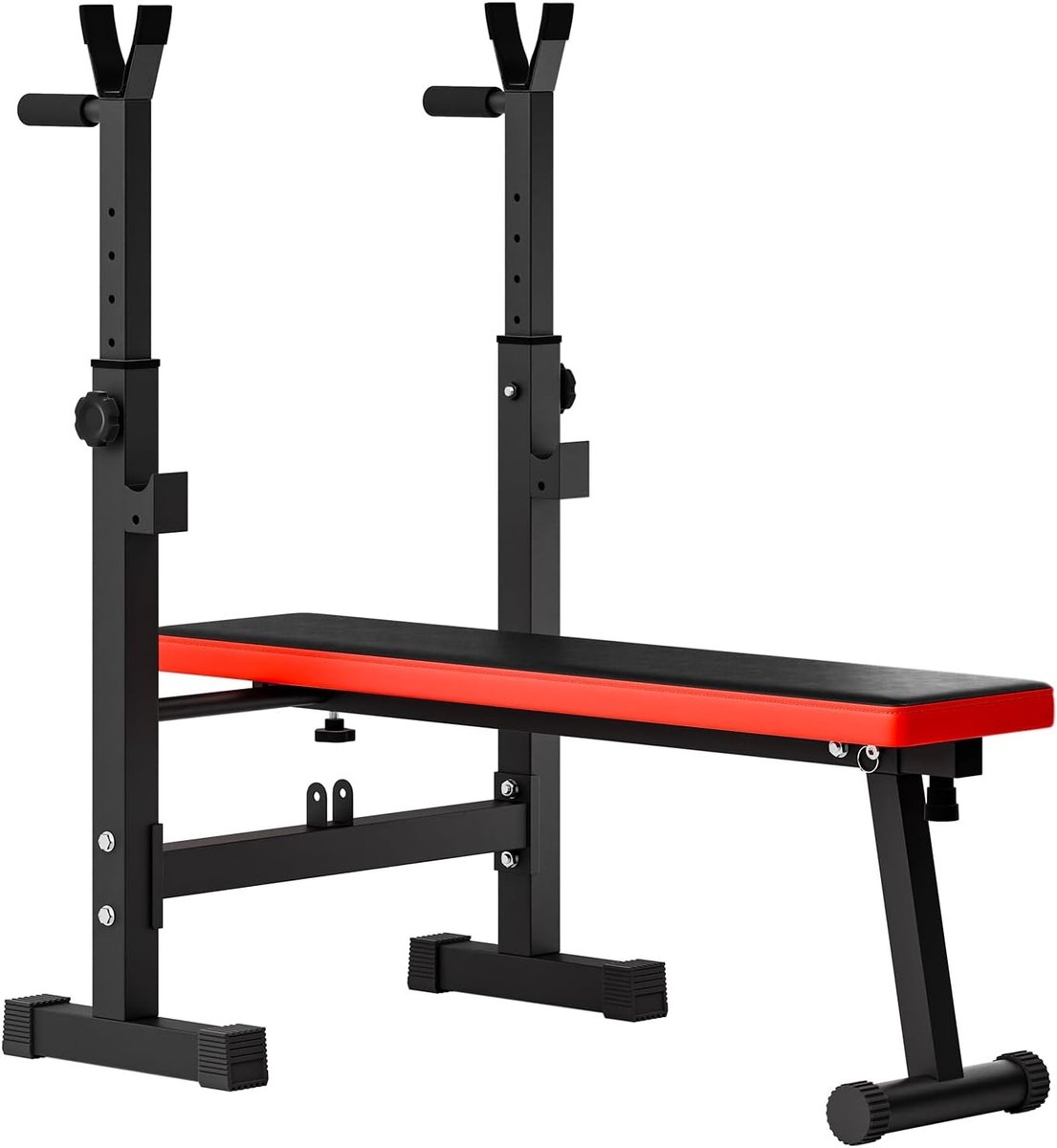 Halterbank Krachttraining - Workout Station - Home Gym - Opvouwbaar 6 Versnellingen - 1225 x 65 x 1135 cm - Rood