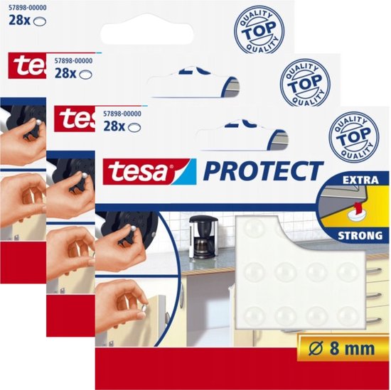 Tesa Protect Extra Strong - Zelfklevende Stootdoppen - 8mm - Geluidsreductie
