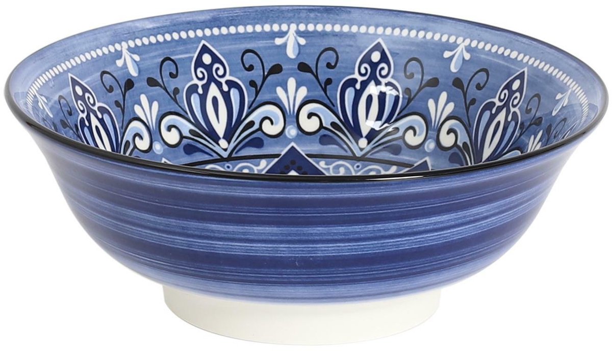 HowHomely Oriental Blue - Keramische Misa - 21 cm - Negen Blauw - Geschikt voor Magnetron