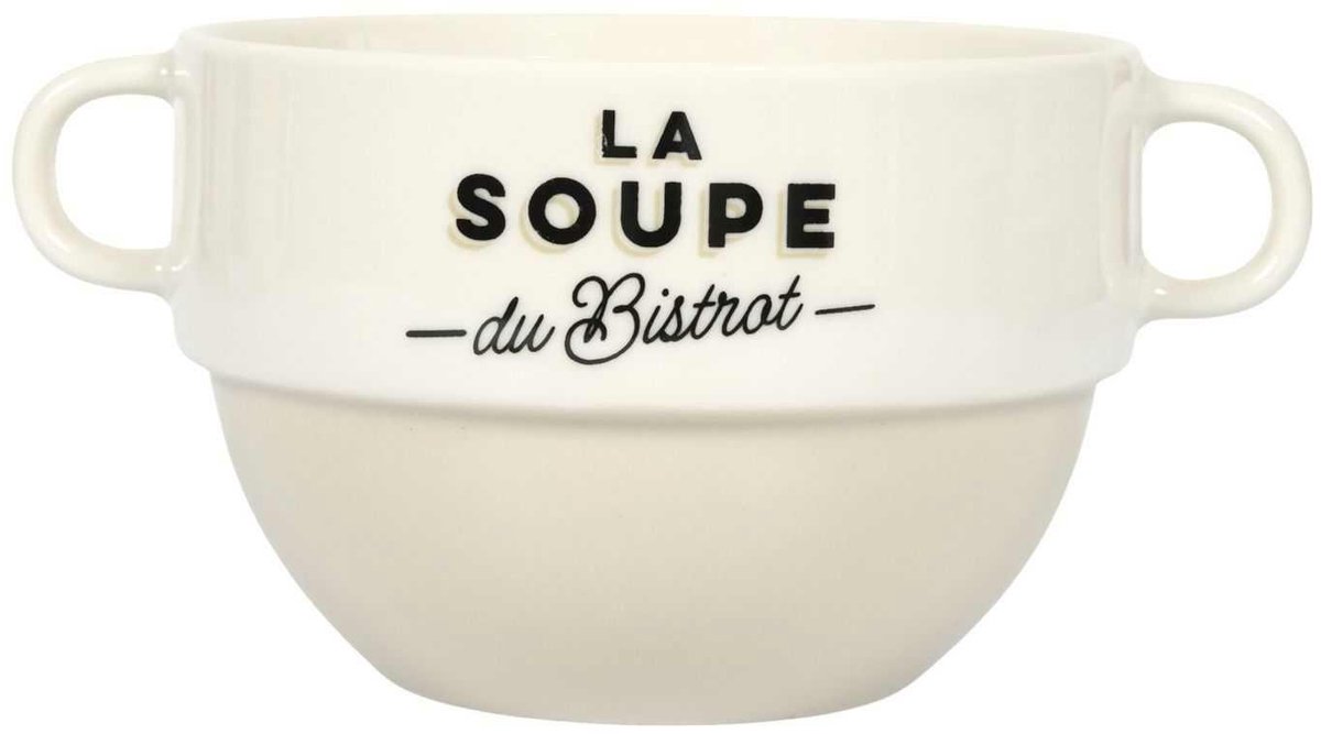 HowHomely Bistrot - Soepkom - 450ml - Beigen - Met Handvatten