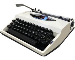 Schrijfmachine Kantoor - Typemachine Tekstverwerker - Zakelijk Notities Schrijven - Handgemaakt Vintage Effect - 33x34x11 cm - Wit Rood Zwart