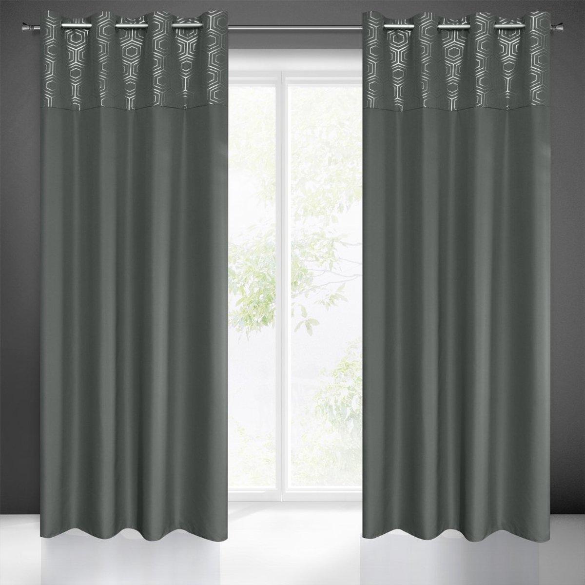 Eurofirany Dafne - Gordijn - 140x250 cm - Grafiet Zilver - Polyester