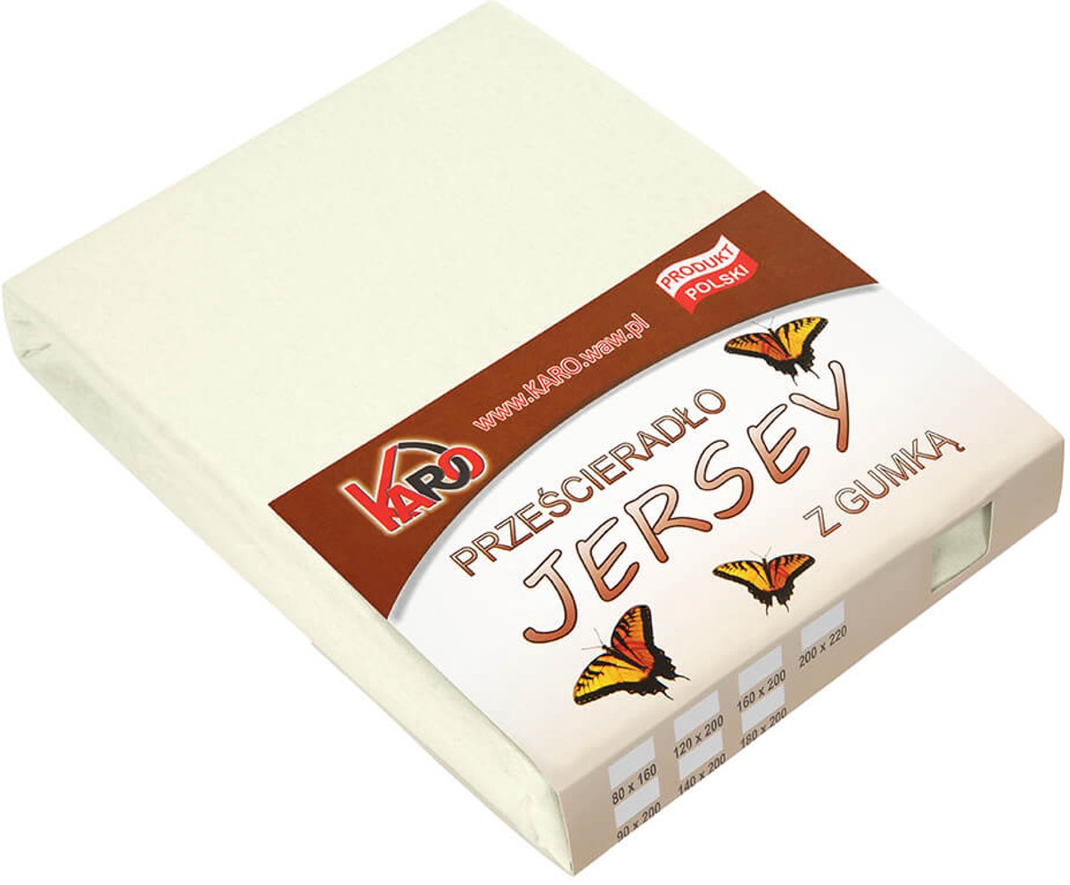KARO - Jersey Hoeslaken - 120x200 cm - Ekri - 100% Katoen - 150g/m2