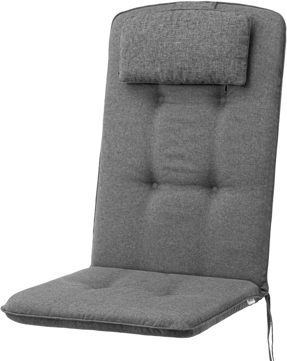 Hobbygarden Benita Antraciet Tuinkussen voor Hoge Rug Tuinstoelen – Waterafstotend, UV-bestendig en Extra Comfortabel