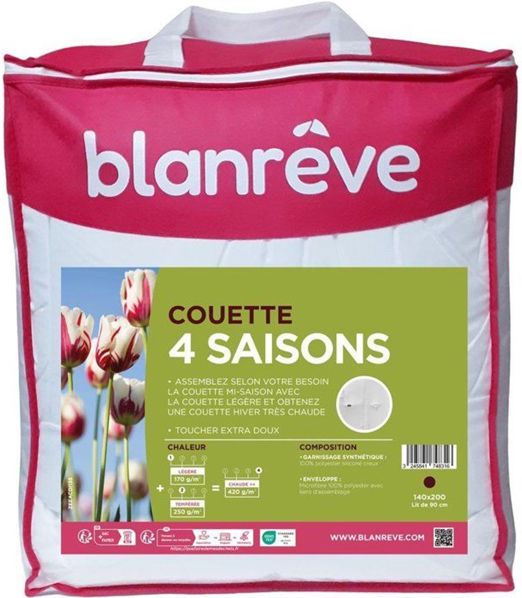 Dekbed - 140 x 200 cm - BLANReVE - 4 seizoenen - 420 g/m² - Wit