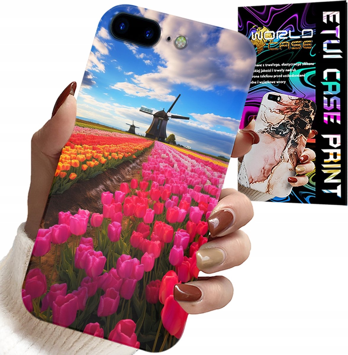 HOESJE VOOR IPHONE (7 PLUS) - VELD VAN KLEURRIJKE TULPEN, TULP, HOESJE