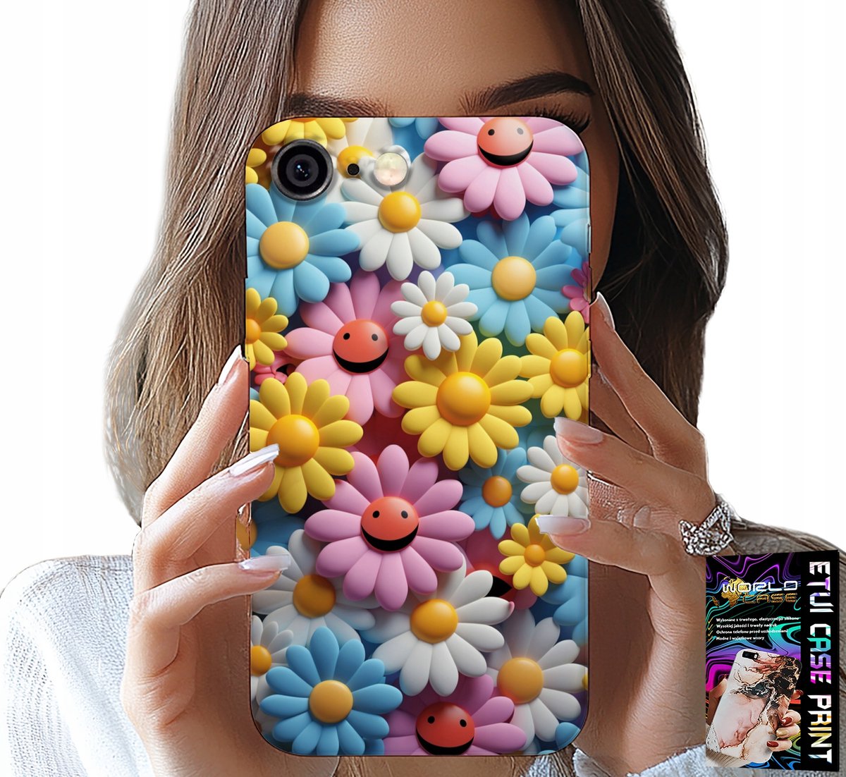 HOESJE VOOR IPHONE (6 PLUS) - KLEURRIJKE BLOEMEN, MADELIEFJES