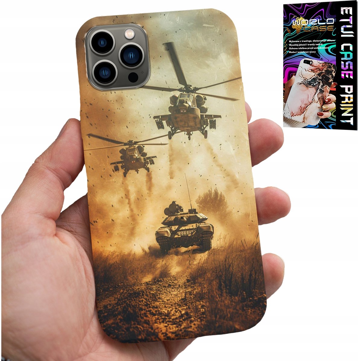 HOESJE VOOR IPHONE 12 PRO MAX - MILITAIRE HELICOPTER TANK MILITAIRE HOES