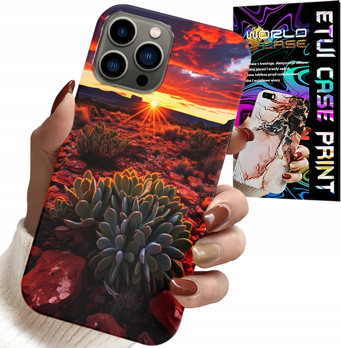 HOESJE VOOR IPHONE 12 PRO MAX - MEXICAANSE WOESTIJNUITZICHTEN HOESJE + GLAS