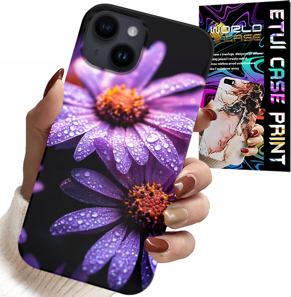 iPhone 13 hoesje - roze madeliefjes cover