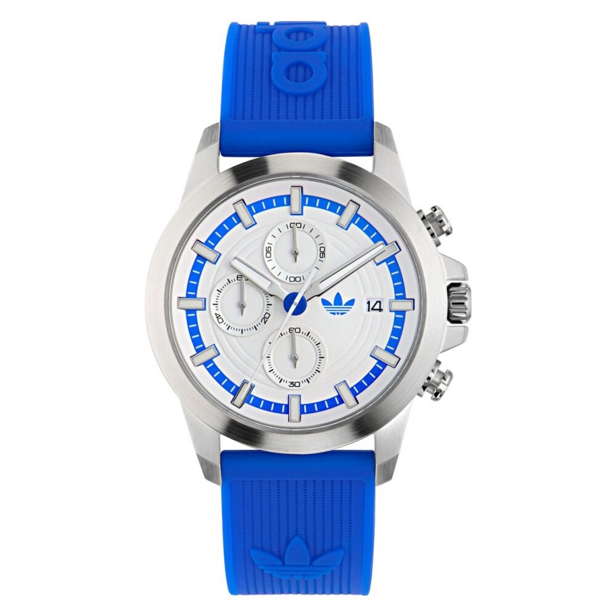 Adidas Originals Expression Two Chrono AOFH24520 Horloge - Siliconen - Blauw - Ø 43 mm