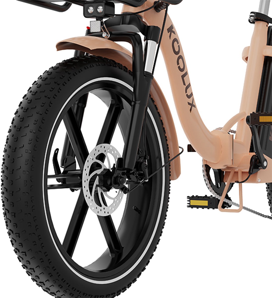 KOOLUX | X16 Elektrische Vouwfiets | E-Bike | 20 x 3.0 Inch Dikke Banden | 48V 15.6Ah 750WhLithium Accu | 250 W Motor | Maximaal 25/u | Maximaal bereik 75km | 7-speed versnelling | LCD Scherm | Aluminium Frame | Beige – foto 3