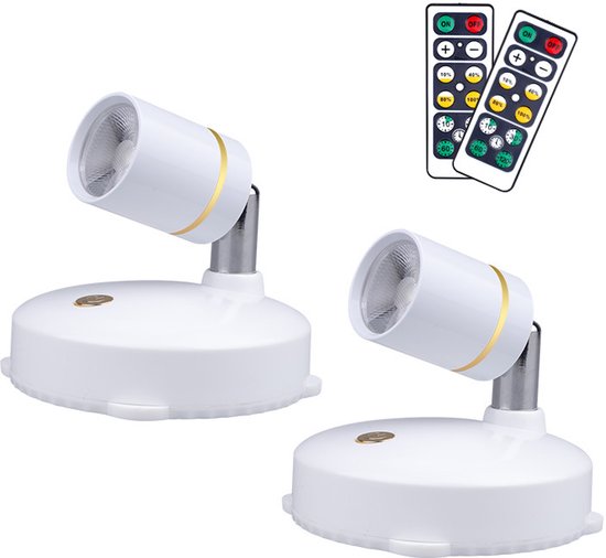 LDOPTO Onderkastverlichting, draadloze afstandsbediening, oplaadbare batterij-aangedreven verlichting met dimbare kastaanraak, nachtlampje voor keuken, trap, slaapkamer, verpakking van 2 stuks