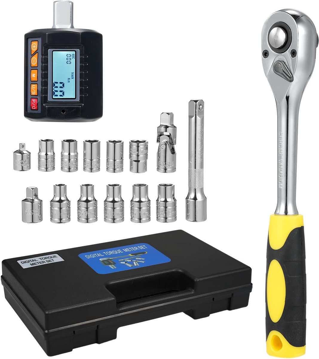 Digitale Momentsleutel - Koppelmeter Adapter - Precisie Werk - Geluidslicht Alarm - 1/2 Inch Aandrijving