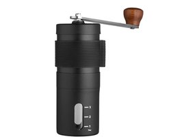 Handmatige Koffiemolen - Roestvrijstaal Molen - Verse Koffie - Keramisch Maalwerk - Compact Formaat - Zwart