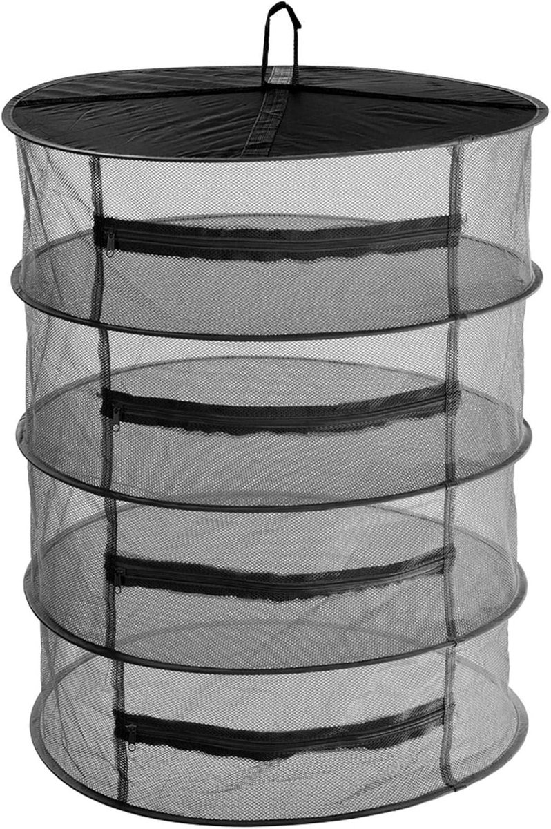 Hangend Droogrek - Droognet Opvouwbaar - Zaden Drogen - Afsluitbaar Met Rits - 45 of 60 Cm