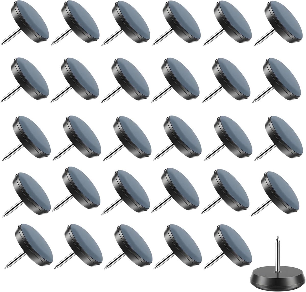 Meubelglijders 30 stuks - Kunststof glijders - Meubels verplaatsen - Met spijker - 22 mm