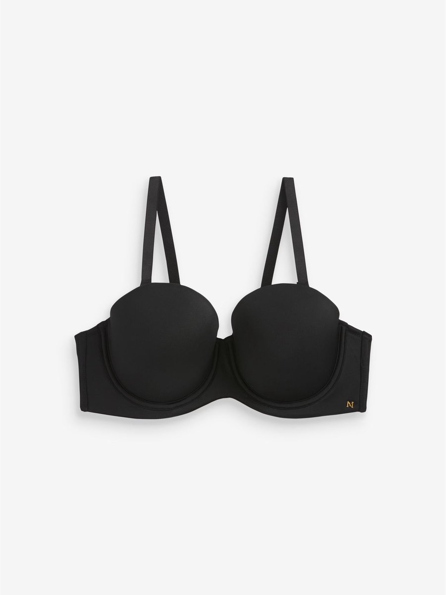 Next - Dames - Comfortabele DD+ beha met lichte vulling, zonder schouderbandjes en multiway voor ultiem comfort - Zwart