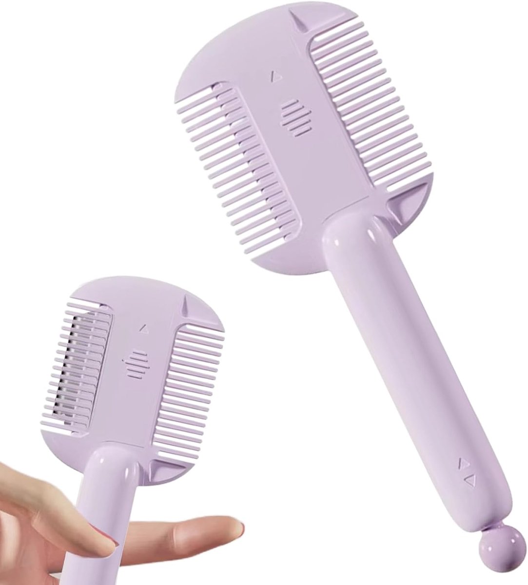 Kapperskam Dubbelzijdig - Verzorgingsborstel Ontklitter - Haar Stylen - Antistatisch Ontwarren - 17.8 cm - Paars