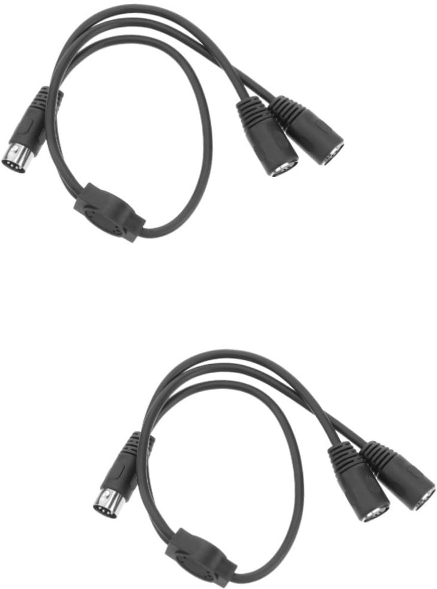 Audiokabel Splitter - MIDI Kabel - Muziekapparatuur - 1 naar 2 Poorten - 50 cm Lengte - Zwart