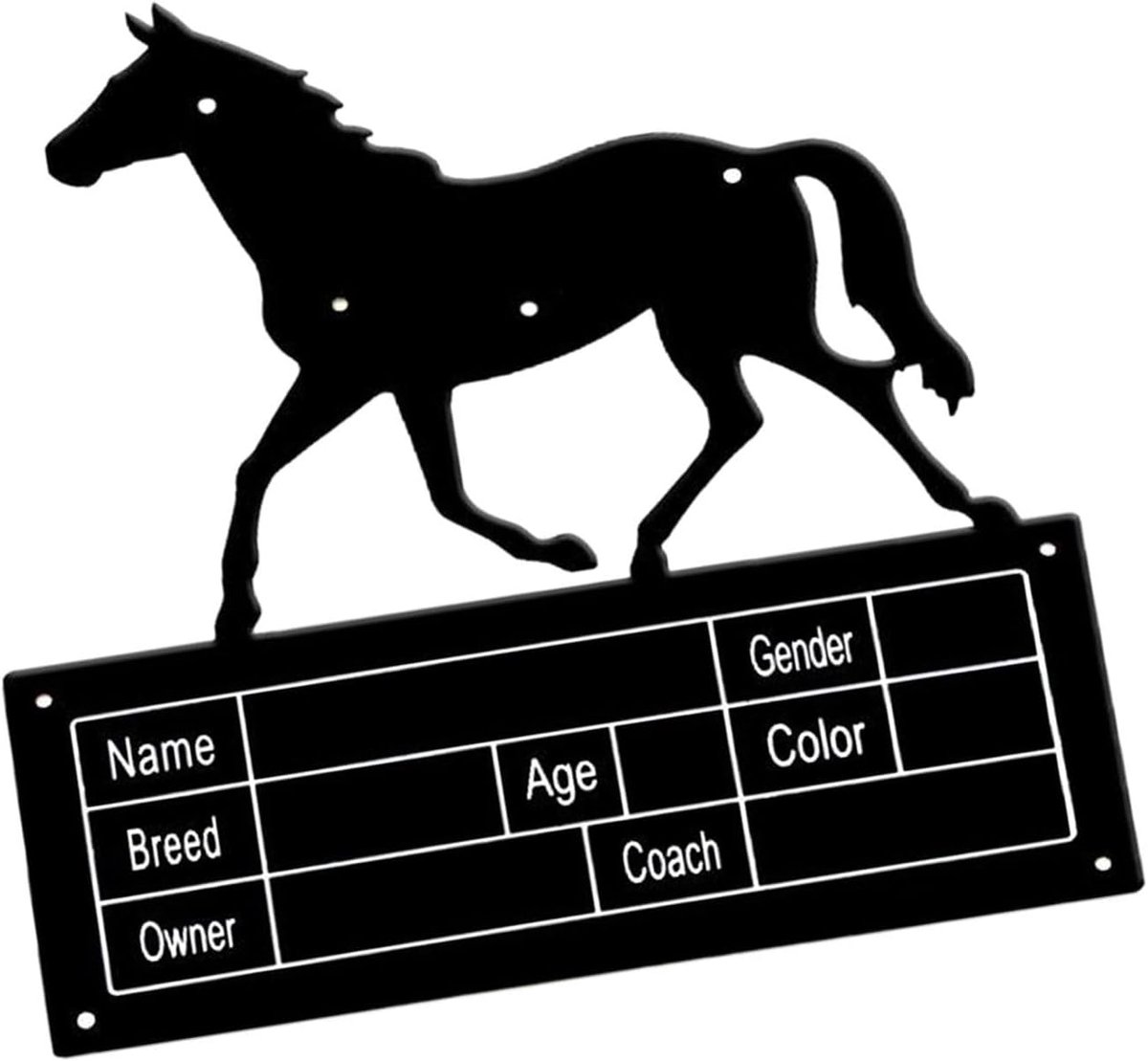 Paardenbox Naambord - Stalbord Paard - Identificatie Paard - Duurzaam Metaal - 25x27 cm