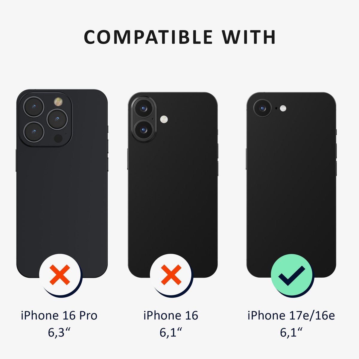 kalibri telefoonhoesje geschikt voor Apple iPhone 17e / iPhone 16e hoesje - Smartphone case met 2x screenprotectors - Mobiele telefoon cover in transparant