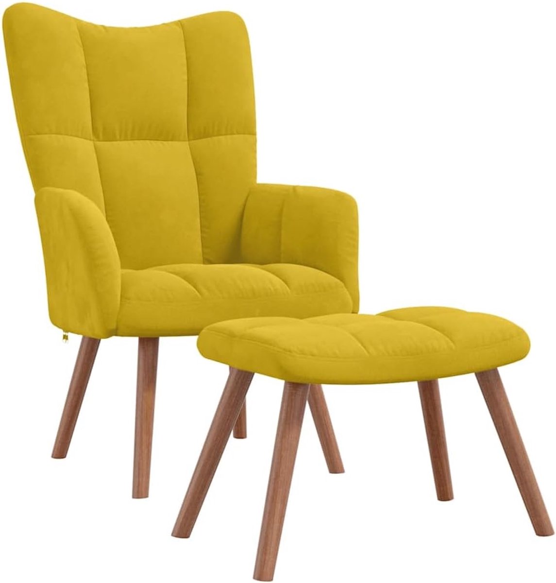 Relaxstoel met voetenbank - Zetel fauteuil - Ontspannen thuis - Zacht fluweel comfort - 615 x 69 x 955 cm
