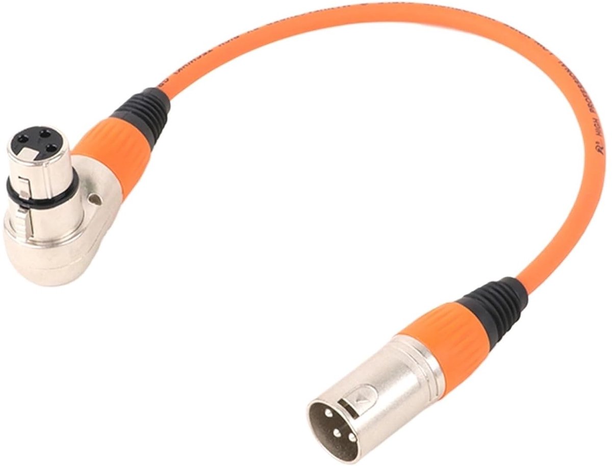 XLR Patchkabel - Microfoonsnoer - Professioneel Geluid - Haakse Connector - 0.5 Meter - Oranje