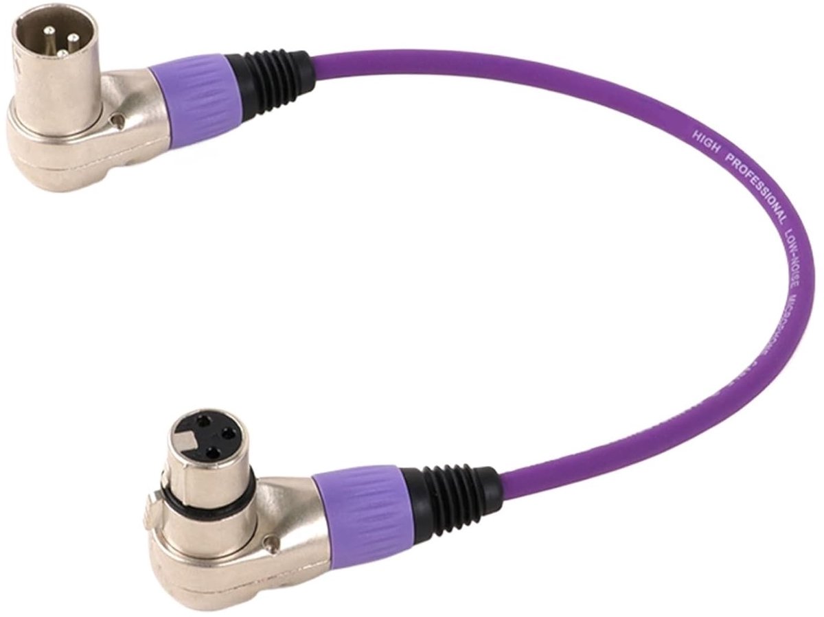 XLR Kabel - Microfoon Kabel - Audio Verbinding - Haakse Connectoren - 0.3m tot 15m - Paars