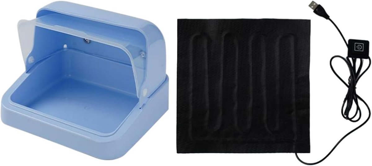 Broedmachine Kooi - Kuiken Verblijf - Kleine Dieren Houden - Ingebouwde Verwarming - 30x26x22 cm - Blauw