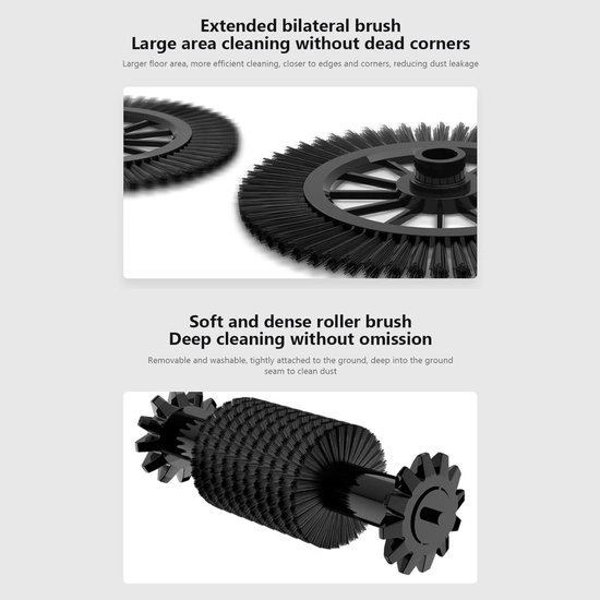 Handmatige veegmachine - 2-in-1 reiniger - Snelle huishoudelijke reiniging - 180 graden draaibare kop - 118 cm lengte - Zoals afgebeeld van Merkloos	 — afbeelding 4