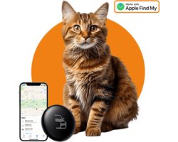 VCTparts® Smart Tag Bluetooth/GPS Kattentracker – Volg je Huisdier met Tracer Maps en Zoek Mijn App iOS/iPhone – Zwart