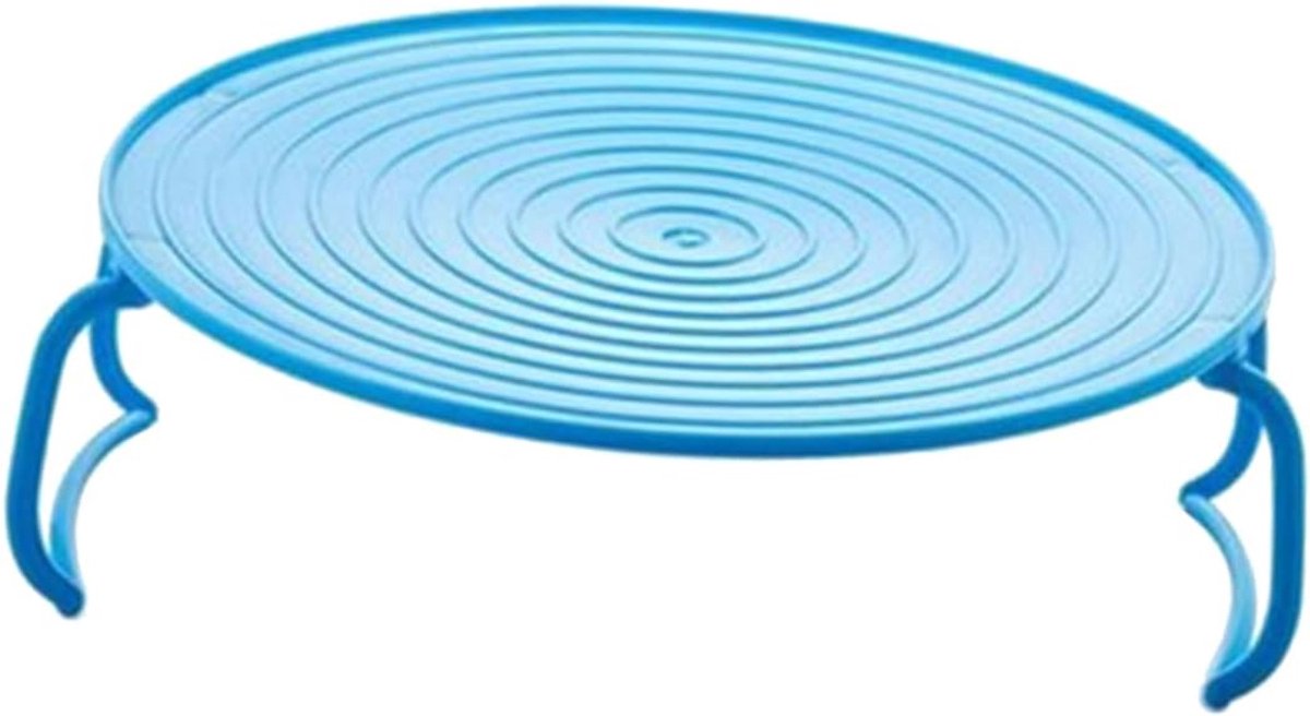 Microgolf Stoomrek - Rijststomer Tray - Gezamenlijk Verwarmen - Inklapbaar Ruimtebesparend - 8.3 x 23.5 x 8.3 cm - Blauw