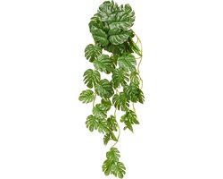 UNUS® Kunsthangplant Monstera Hangplant Groen Kunstplanten 70 cm set van 2 voor Binnen en Buiten Nepplanten Kunst plant