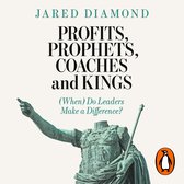Boekcover van 'Profits, Prophets, Coaches and Kings' door Jared Diamond. Een standbeeld van een Romeinse keizer met de tekst "(When) Do Leaders Make a Difference?"